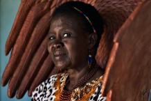 Senior Chief Theresa Kachindamoto sit on her throne. Dedza Disctrict, Malawi 2018