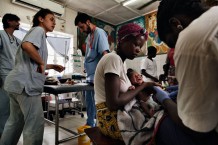 Paediatric Centre, where 150 children are visited every day, emergency room. Goderich, Freetown, Sierra Leone 2017