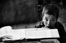 Chamba, 6 years, Thiksey Gompa. Ladakh, India, 1990. The destruction of Buddhist monasteries in Tibet and the persecution of priests and nuns not only undermine the roots of the Tibetan culture and religion, but they expose to risk the survival of the entire Tibetan civilization. So Buddhist monasteries abroad have become even more important in order to protect one of the last civilizations still centered on the spiritual rather than material development. Thiksey Gompa (monastery) gives hospitality to a community of 108 monks, admitted from the age of 4 years.