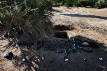 Anti-personnel, anti-tank mines and other explosive remnants of war (ERW) found in the last 20 days. Demining fields at Rassai, Kassala State. Sudan 2016