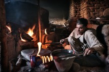 Ghulam Sakhi Saifi, 42 years old, coloured glass blower for 30 years. Herat, 2012