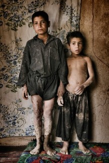 Ebrahim, 9 and Ramin, 7. Ebrahim: “I am the son of one of the workers at the waterline works. Look: we are small boys but we work the land to plant melons. I wish I could ride a bike instead”. Ramin: “I have a happy life. Right now I don’t have money to buy pen and exercise books for the school, but when I grow up I will be a judge and protect poor people”. 2011