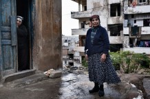 Nazira, who doesn't know her age. She lives with two sisters, one of whom has been severely injured during the fightings. Jabal (Mountain) Mohsen, stronghold of Alawite Muslims. Destruction and poverty are consequences of recurring fightings with Sunnis of Tebenneh. Tripoli, Lebanon 2014