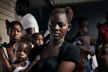 Paediatric Centre, where 150 children are visited every day, triage area. Goderich, Freetown, Sierra Leone 2017