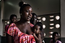 Paediatric Centre, where 150 children are visited every day, registration desk. Goderich, Freetown, Sierra Leone 2017