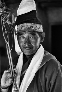 Harvest festival at Shey. Ladakh, India, 2004. In 1959, after 8 years of Chinese occupation and the tragic revolt of Leh, the Dalai Lama, forced to flee from his country, took refuge in India. The local festival of Shey occurs in summer: the ceremonies of music and ritual dances in the presence of the oracle are needed in order to get into gods’ good graces for a good harvest.