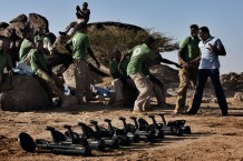 Break at 9 am. Demining fields at Rassai, Kassala State. Sudan 2016