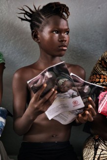 Paediatric Centre, where 150 children are visited every day, waiting area. Goderich, Freetown, Sierra Leone 2017