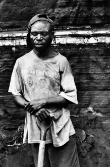 North Kivu, Goma, 2006. A labourer.