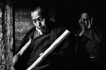 The school, Thiksey Gompa. Ladakh, India, 1990.<br>Thiksey Gompa (monastery) gives hospitality to a community of 108 monks, admitted from the age of 4 years.