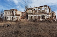 What remains of the school in Velyka Komyshuvakha, a village occupied in 2022 and liberated in 2023. Here, of 400 houses, 40 remained intact, of 600 people, now only 76 remain. Kharkiv Region, Ukraine, 2026